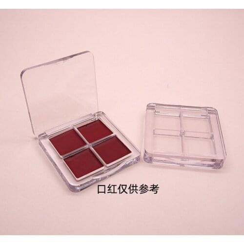 4 Grid Rectangular Eyeshadow Palette Empty Container Clear Plastic Portable Lipstick Dispenser Box Tray Makeup Storage Box Tool