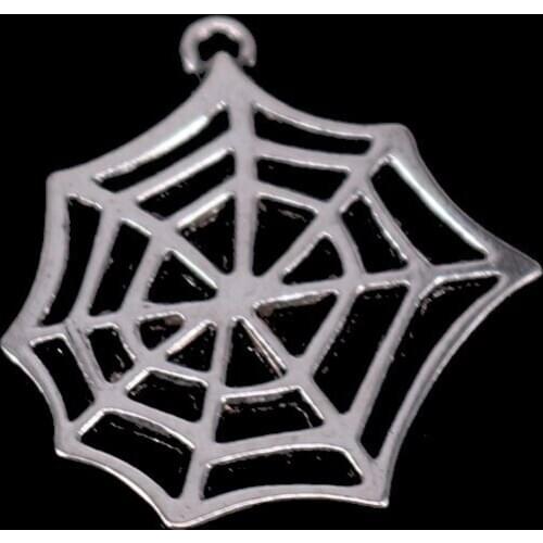 5Pcs cobweb Charms for Jewelry Making Antique Silver Color Plated Pendant Making DIY Handmade Tibetan Finding Jewelry 26X23mm