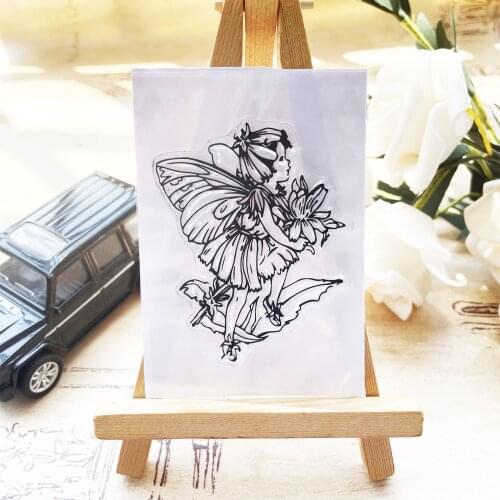 9*6CM Cute Fairy Transparent Clear Stamps / Silicone Seals Roller Stamp For DIY Scrapbooking Photo Album/Card Making