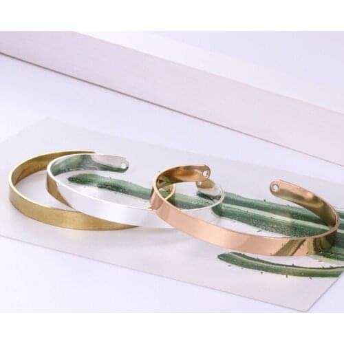 Cuff bracelet simple pure copper bracelet gold bracelet simple fashion lady gift