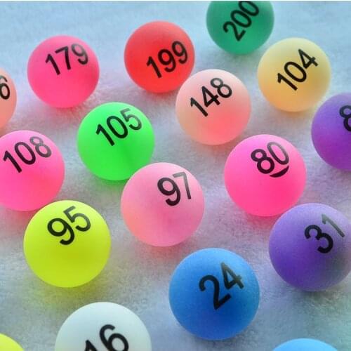 Colorful digital number balls 1 to 200 promotion lottery ball shake number pumping lottery gam edraw ball table tennis
