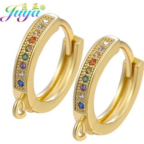 Juya Handmade Decorative Hoop Earring Hook Clasps Accessories For Fashion Women Dangle Tassels Earrings Fine Jewelry Making