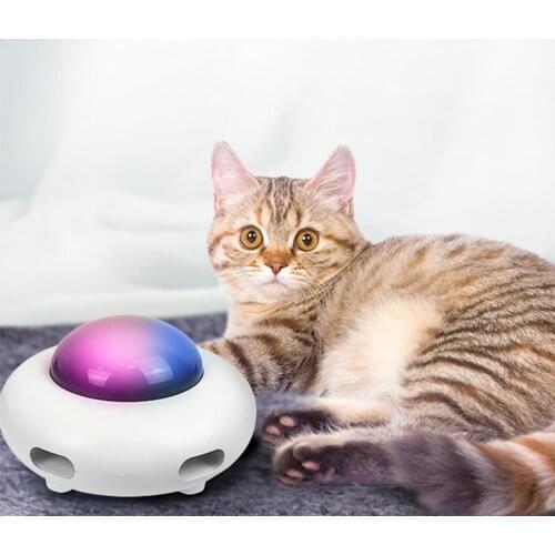 Electric Interactive Cat Toy Smart Teasing Cat Game Turntable Automatic Turntable Cat Toy Feather 360° Rotatable Toy Randomly