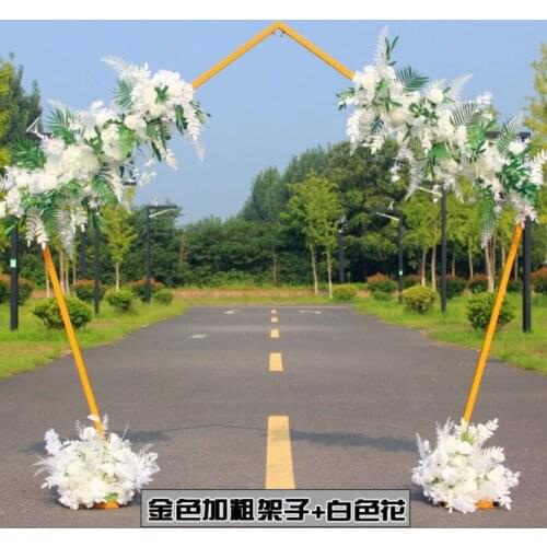 Background Wedding Props Iron Art pentagonal Frame Outdoor Wedding Flower Arrangement Shape Diamond Iron Frame Wedding Arches
