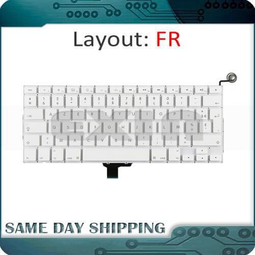 10Pcs/lot New Laptop A1342 French Keyboard Clavier for Macbook 13" A1342 FR France Keyboard without Backlight 2009 2010 Year