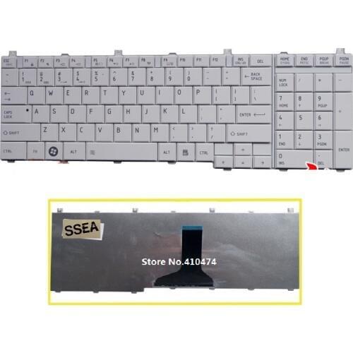 SSEA New US keyboard white for Toshiba Satellite C650 C655 L650 L655 C660 C670 L675 L750 L755 L670 L670 L770 L775 L775D Keyboard