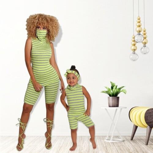 New Mother Daughter Family Matching Outfits Clothes Printing Parent-Child Sets Baby Girls Mom Suit Fashion Summer Women Costume