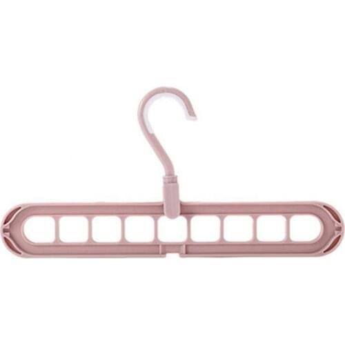 Hot Sale 50%Anti-slip 9-hole Clothes Pants Scarf Hanger Drying Rack Hook Useful Space Saving Wardrobe Organizer