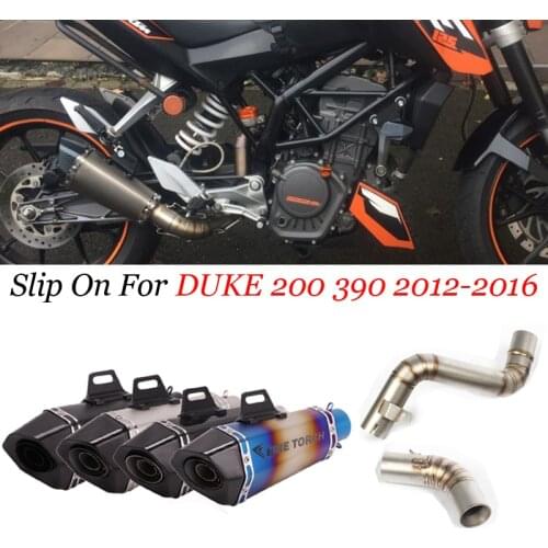 For KTM DUKE 200 390 2012 2013 2014 2015 2016 Motorcycle Exhaust Tip Muffler Escape Silencer Link Tube Middle Connection Slip on