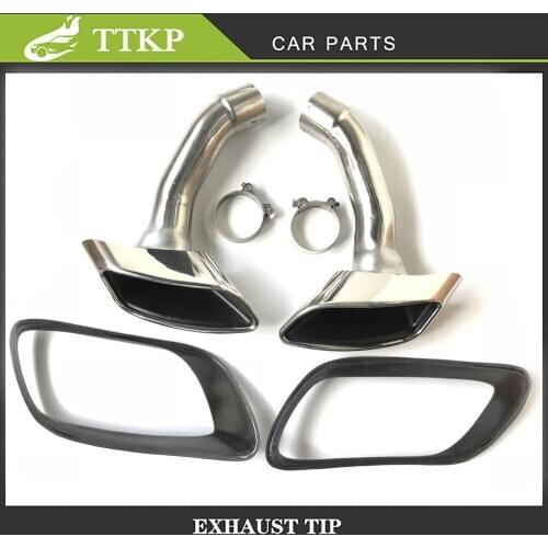 One Pair 304 Stainless Steel x6 Exhaust Muffler Tip For BMW X6 E71 30D 35D 40D 2008~2014y