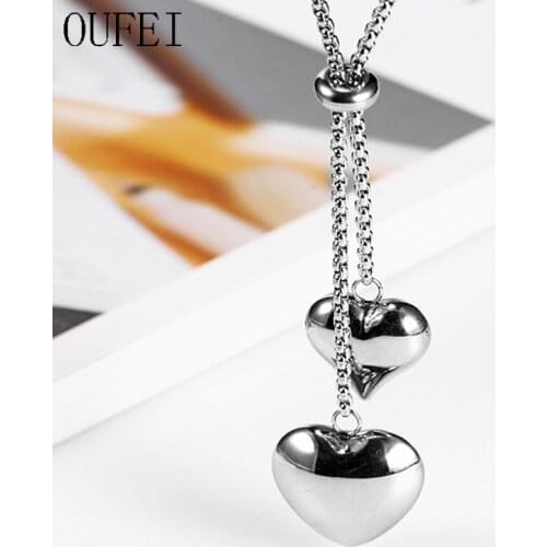 OUFEI Stainless Steel Necklace-Shaped Pendant Heart Necklace For Women Women Simple Fashion Necklace Accessorie
