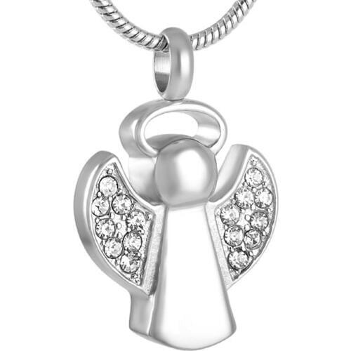 Simple Design Popular Ash Jewelry Fashion Guardian Angel Cremation Urn Pendant Funeral Locket Necklace for Woman/Girls