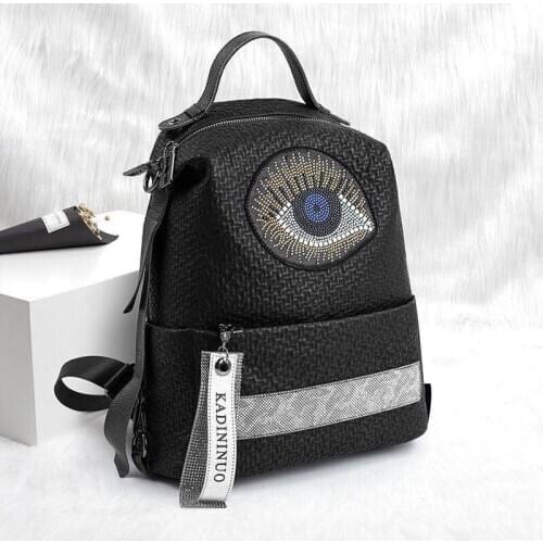 2020New simple leather backpack female leather youth backpack school bag fashion retro solid color black backpack mochil