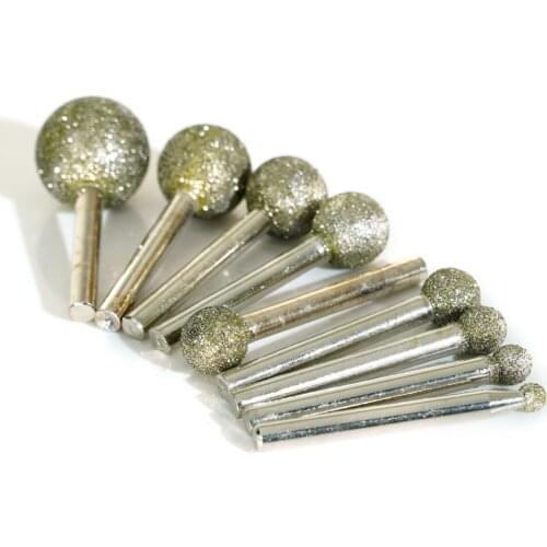 Sphere Electroplated Diamond Mounted Points Ball Head Mounted Wheel with 6mm Shank Forturetools Abrasives R210016