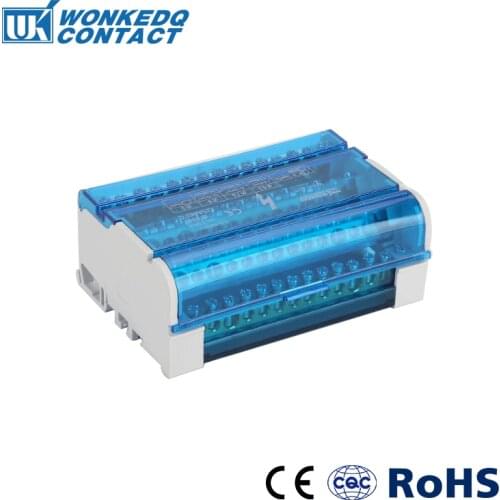 WKH415 Din Rail Terminal Blocks Modular Screw Connection Power Distribution Block Box Universal Electric Wire Junction Box
