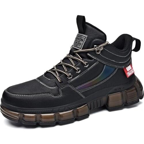 Leisure sports shoes Korean version of fashion outdoor casual trend shoes thick bottom high help sports running mens shoes