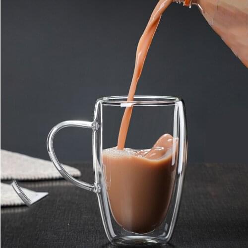 Heat Resistant Double Wall Tea Glass Cup Beer Coffee Cup Set Creative Healthy Beverage Glasses Transparent Drink Insulation cup