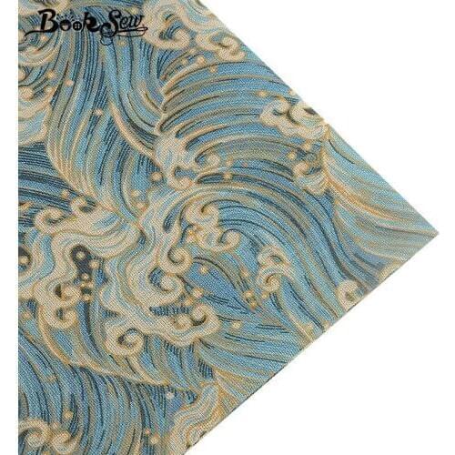 Booksew Printed Cotton Linen Fabric Meter Sewing Telas DIY For Sofa Bag Tablecloth Cushin Curtain Canvas Fabric Cabas Tissu