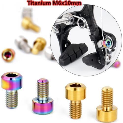 Bicycle brake lock wire titanium screw M6x10mm for mtb V brake road bike C brake pressure line screw brake titanium parts