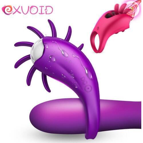 EXVOID Oral Sex Toys for Women Men Delay Ejaculation Penis Vibrating Ring Sucking Tongue Vibrator Breast Clitoris Massager