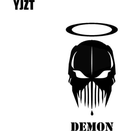 YJZT 7.2*14.9CM Guess Demon Or Angel Decal Black/Silver Fashion Covering The Body Silhoutte Car Sticker Vinyl C20-1601