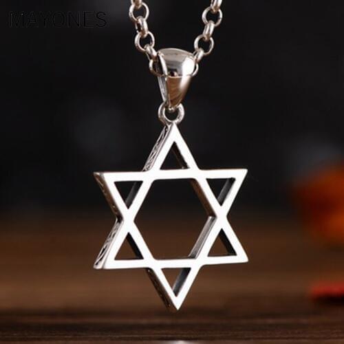MAYONE S925 silver jewelry wholesale fashion six-pointed star lace men and women necklace Pendant personality