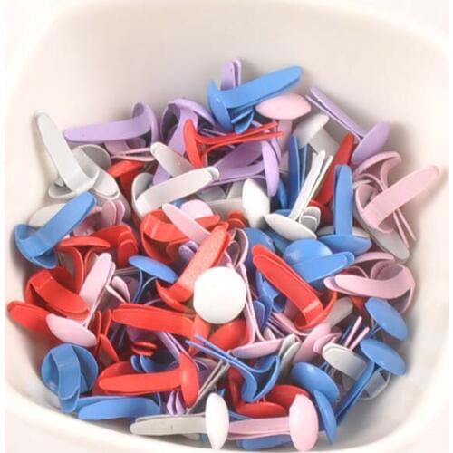 100Pcs 14X8mm Mixed Pastel Round Metal Brads Rivets Fastener Brad DIY Scrapbooking Crafts Shoes Handmade Decoration C1511