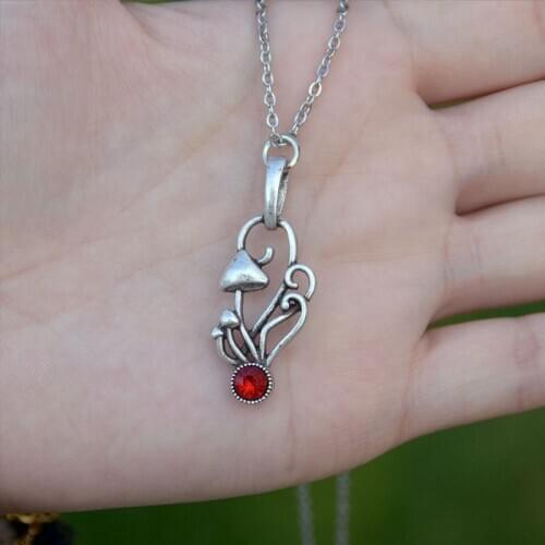 Mushroom Pendant For Women Woodland Nature Mushroom Forest Jewelry Fantasy Elves Necklace