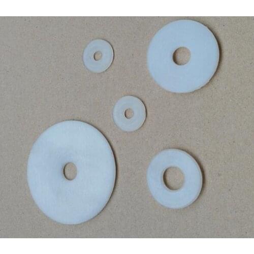 10pcs M8 M10 M12 M14 M16 nylon gasket sheet insulated flat pad plastic washer round flat polyamide washers bright white
