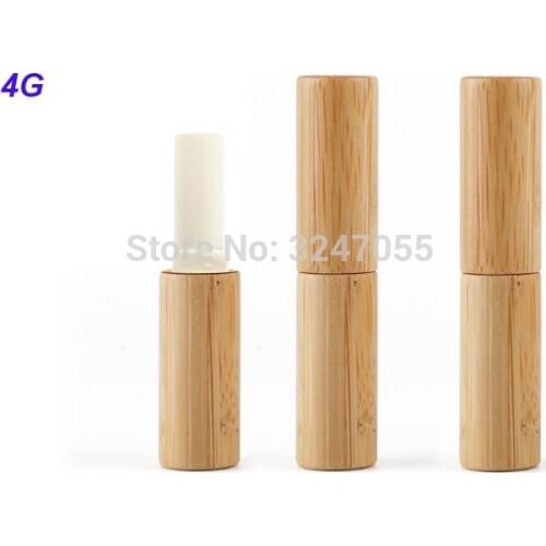 10pcs30pcs50pcs100pcs 4g Cosmetic Empty Lip Balm Bottle, Natural Bamboo Lipstick Tube, High Quantity Slim Lip Balm Sub Package