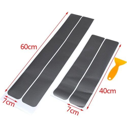 4 Pack Autoparts 3D Carbon Fiber Pedals Guards Anti-kick Scratch Door Kick Guard Threshold Car Door Sill Protector Sticker
