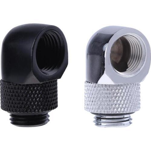 VODOOL G1/4" Dual Thread 90 Degree Elbow Rotary Water Tube Connector Adapter PC Computer Water Cooling System Hard Pipe Fittings