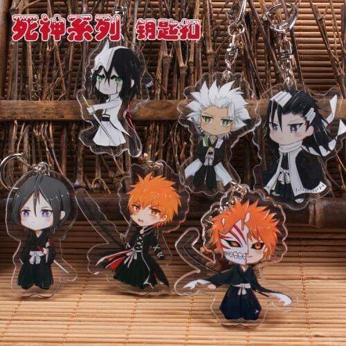 BLEACH Fashion Anime Acrylic Key Chains Cartoon Keyring Car Keychain Pendant Keyholder Unisex Birthday Gifts NEW