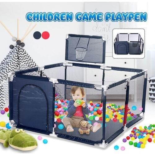 Children Cloth Playpen With Basketball Stands Baby Game Tent Infant Toddler Fence Ball Pit Pool Kids Sport Toy Indoor Basketball