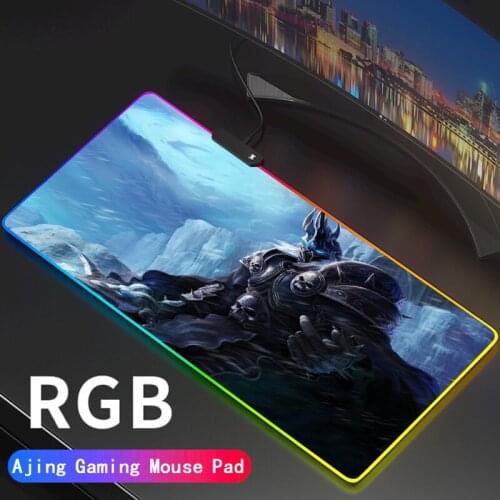 Anime World of Warcraft Gaming RGB MousePad Large WOW Speed Game Gamer LED Mouse Pad Soft Laptop Notebook Mat for CSGO