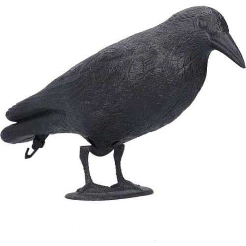 Simulation Plastic Crow Statue Hunting Bait Decoys Tool for Outdoor Garden Decoration Lawn Park