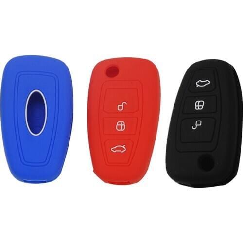 Kutery 3 Buttons Remote Silicone Key Case Shell Cover For Ford C-Max S-Max Focus Galaxy Mondeo Transit Tourneo Custom
