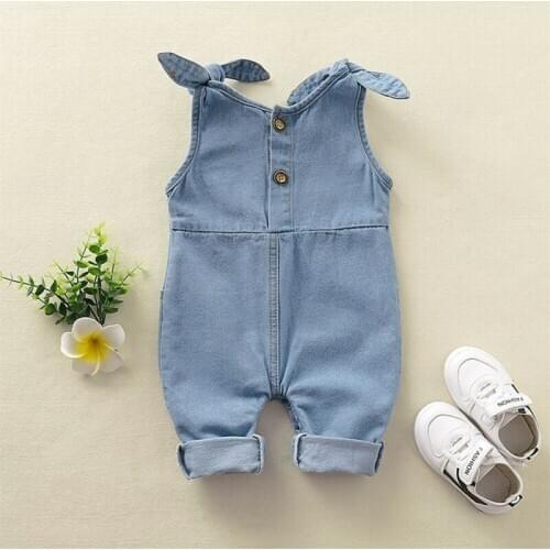 Unisex Newborn Baby Clothes Toddler Boy Girl Denim Sleeveless Romper Jumpsuit Overall Fashion Outfits Clothing for 0-18Months