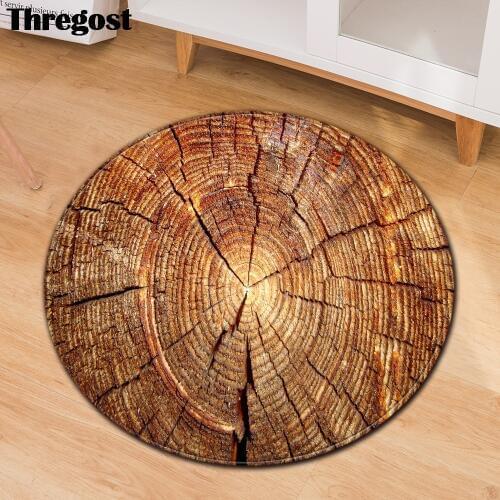 Thregost Round Striped Printed Floor Mats Microfiber 3D Carpet Memory Foam Kitchen Mat Absorbent Prayer Rugs Bedroom Chair Rug