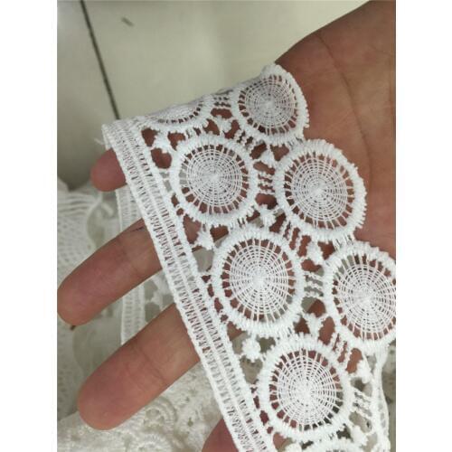 72yards 2.1'' Wide Venise Cotton Lace Trims Tassel Eyelet Fabric For Garment Accessory DIY Craft Supply wholesale