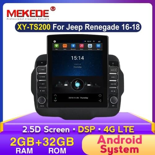 MEKEDE HD 1024*768 2.5D 9.7" Tesla Screen for JEEP Renegade 2016-2018 Android 2+32G Car Radio Multimedia Player GPS Navi
