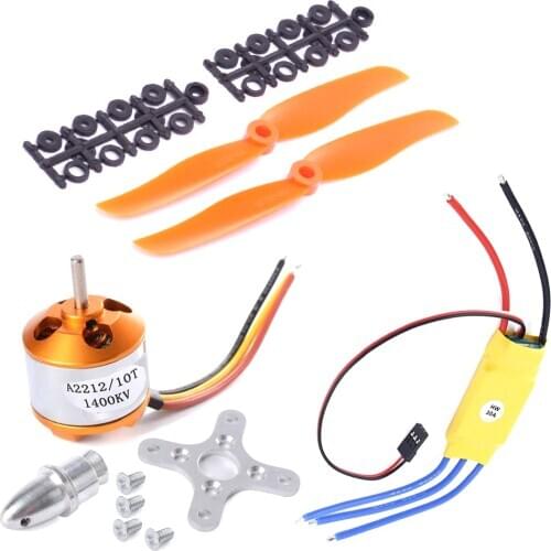 Special offer A2212 2212 1400KV Brushless Motor 30A ESC Motor Mount 8060 Propellers for RC Fixed Wing Plane Helicopter