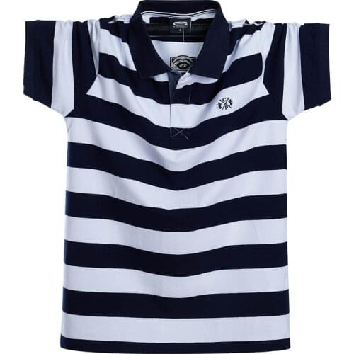 Oversize 5XL 6XL Men Polo Shirts 2021 Summer New Casual Breathable Plus Size Mens Polo Fashion Striped Short Sleeve Polo Shirt
