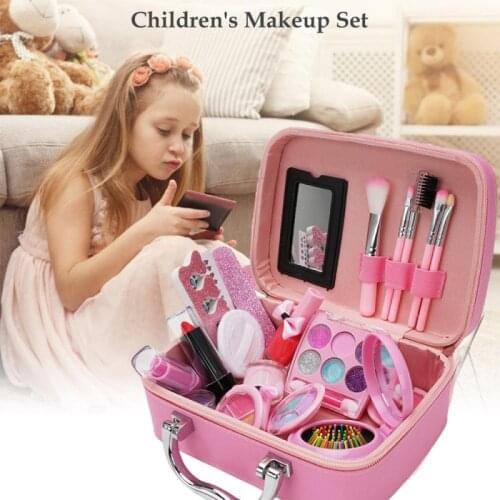 Girls Make Up Set Simulation Lipstick And Eye Shadow Toy Pretend Play For Girls Dressing Cosmetic Travel Beauty Fashion Game