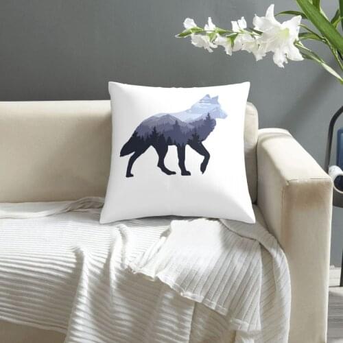 Lone Wolf Survives The Mountain Silhouette Art pillowcase printed cushion cover sofa waist pillow pillow cover