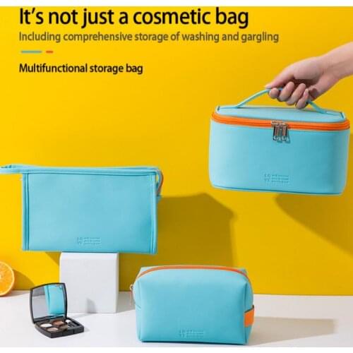 PU Portable Cosmetic Bag Multifunction Travel Toiletry Storage Handbag Female Travel Make Up Cases Cosmetic Bag Case Accessories