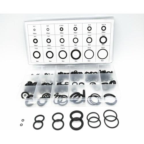 225Pcs Rubber O Ring Washer Seals Watertightness Assortment Different Size with Plactic Box Kit Set