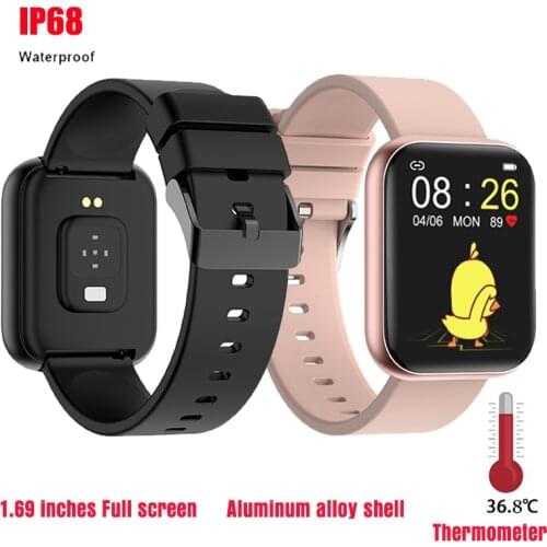 Thermometer P85 Smart Watch Body Monitor Monitor Wristband Men Women Sport Clock Heart Rate Smartwatch For IOS Android PK IWO13