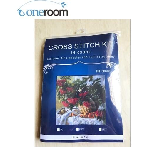 Red flowers Counted Cross Stitch DMC Cross Stitch 14CT Cross-Stitch Kit Handmade Embroidery Needlework similar DIm