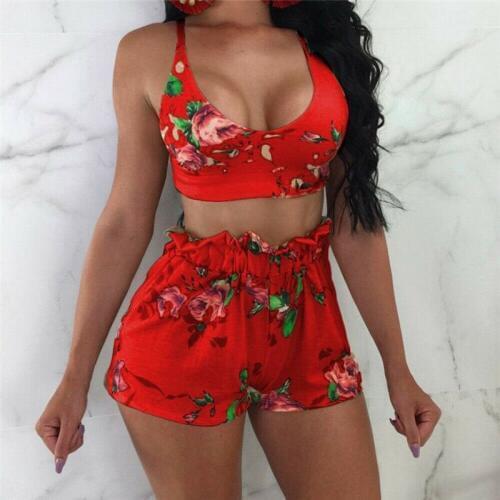 Women Set Swimming Suit For Women Sexy Women Floral 2 Piece Crop Top Pants Set Jumpsuit Romper Summer Clothes For Women
